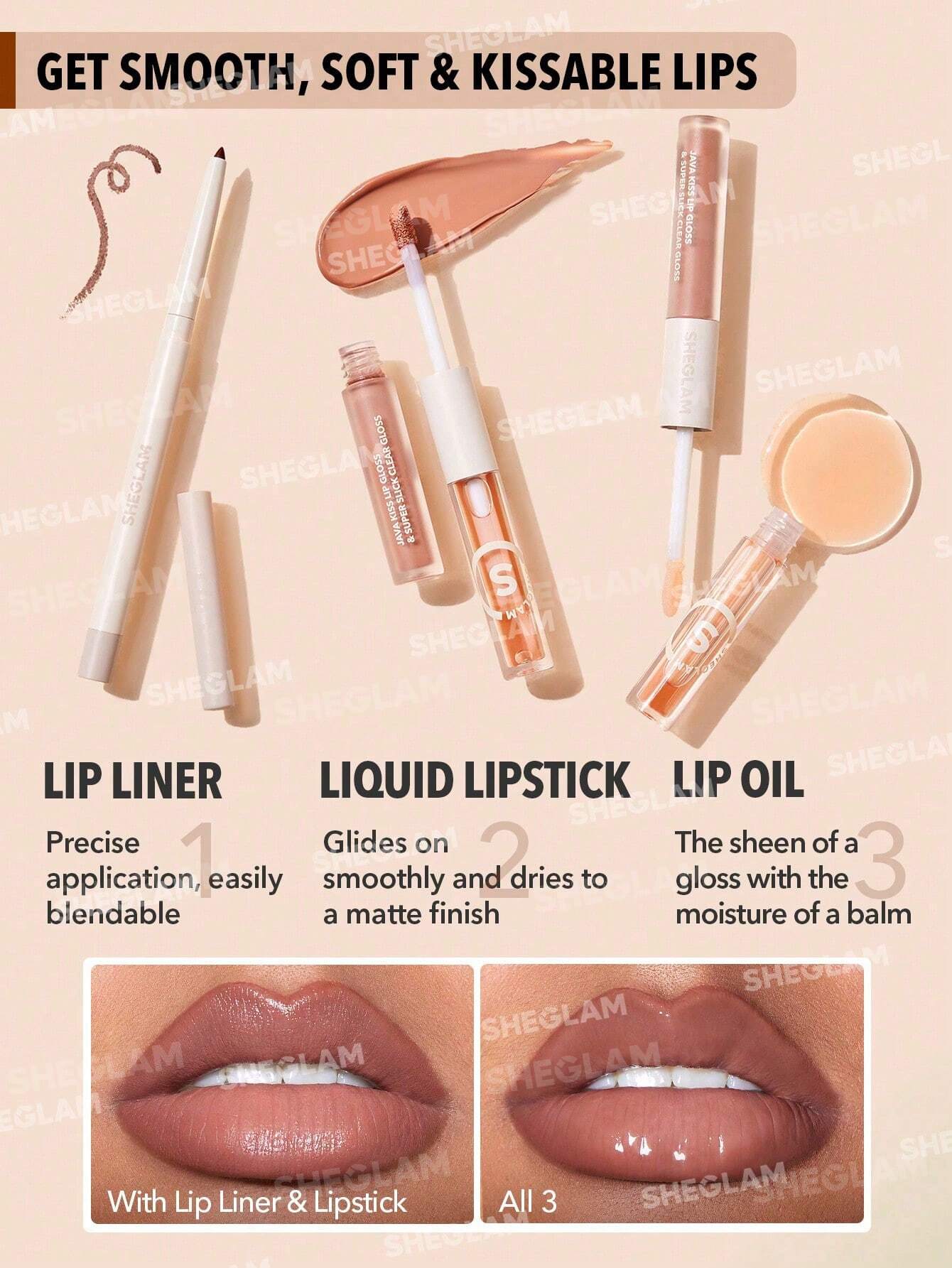 SHEGLAM Soft 90's Glam Lip Liner And Lip Duo Set-Moody Taupe