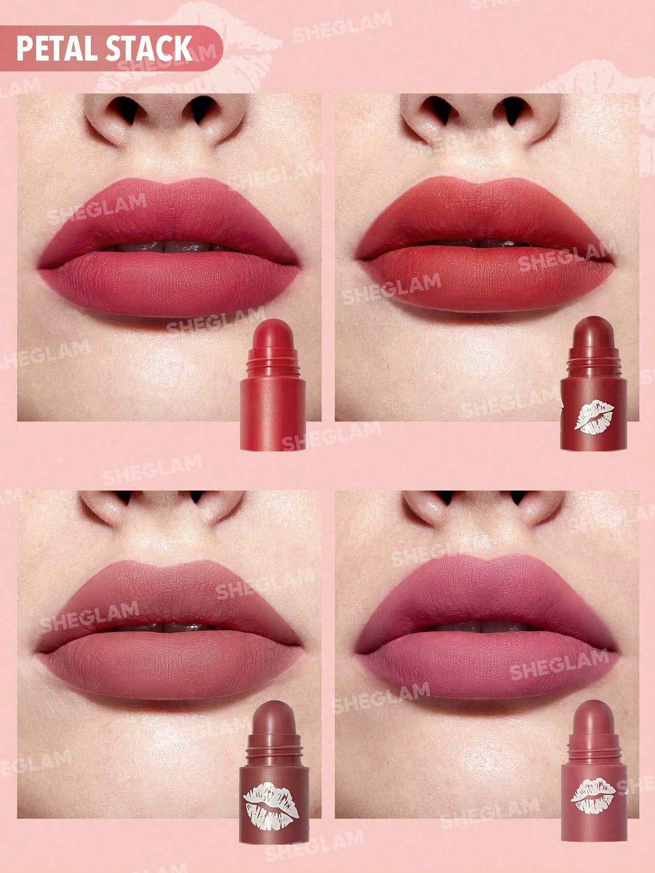 SHEGLAM Mega Lip Stacks-Pink-Petal Stack