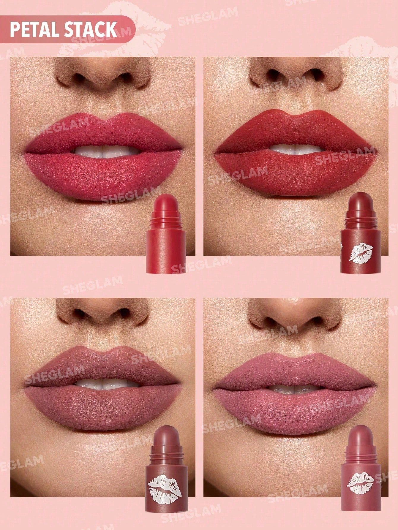 SHEGLAM Mega Lip Stacks-Pink-Petal Stack