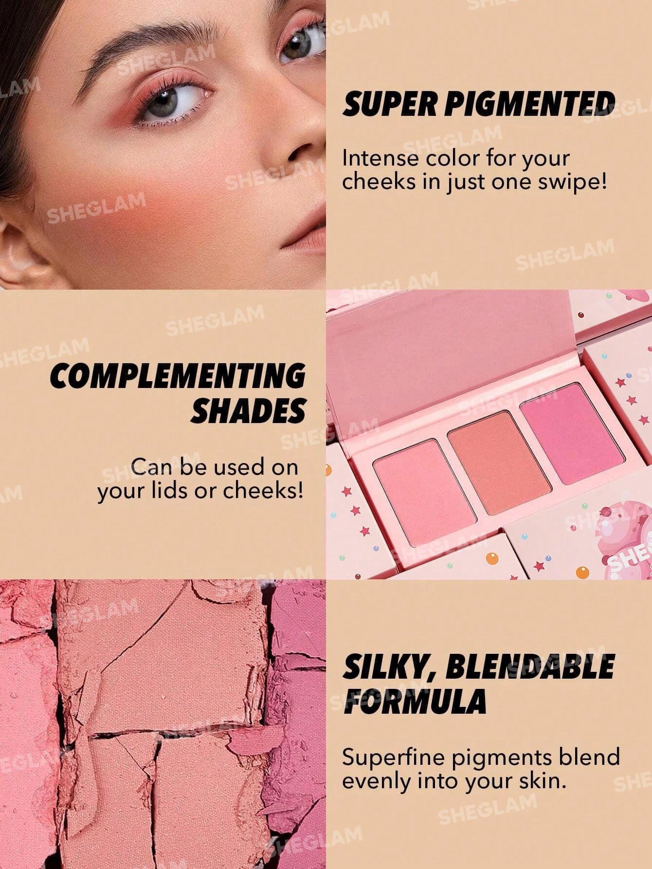 SHEGLAM Sweet Cheeks Blush Trio-Enamored