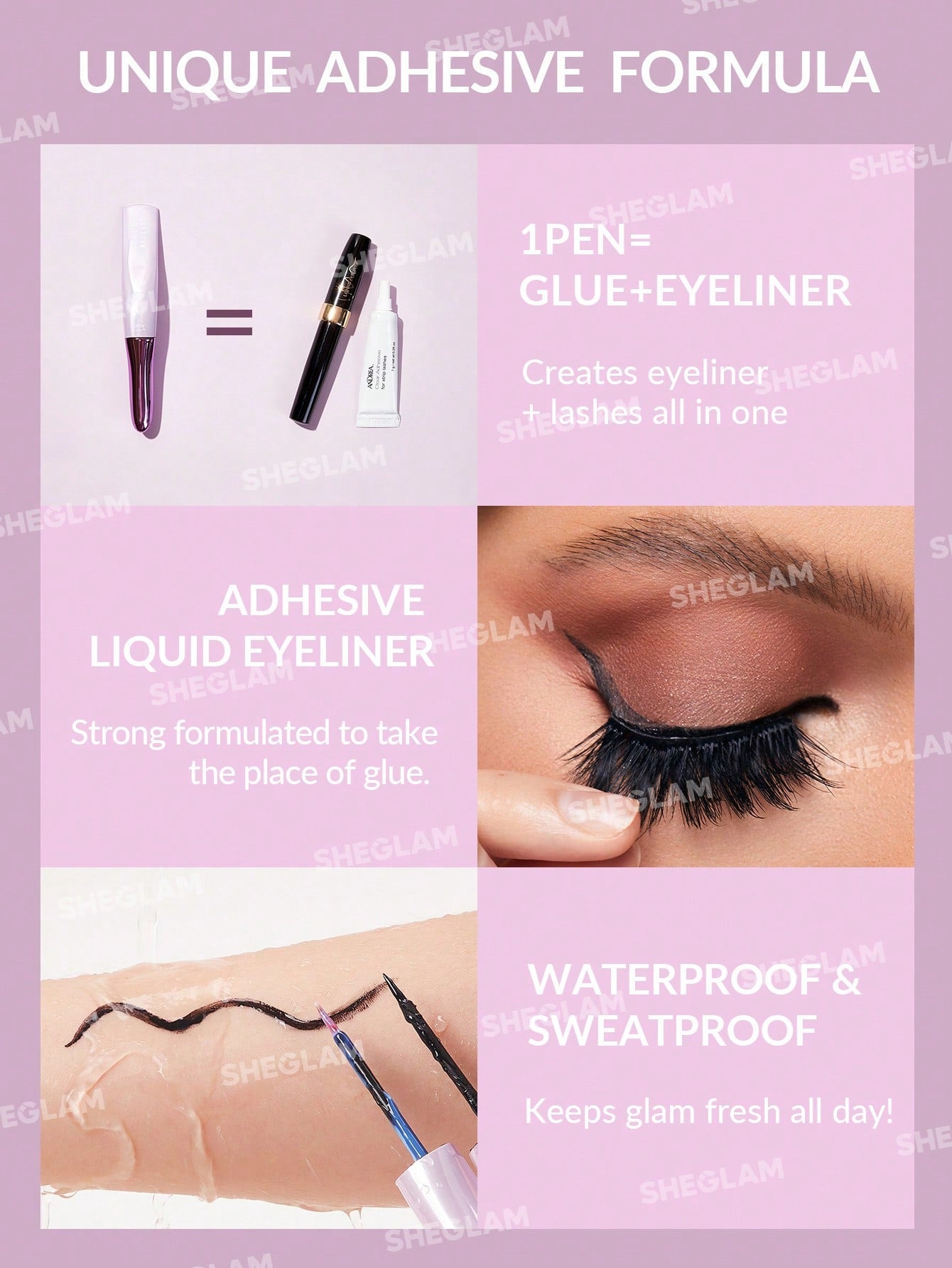SHEGLAM All Eyes On You Eyelash Glue Liner-Clear-Waterproof