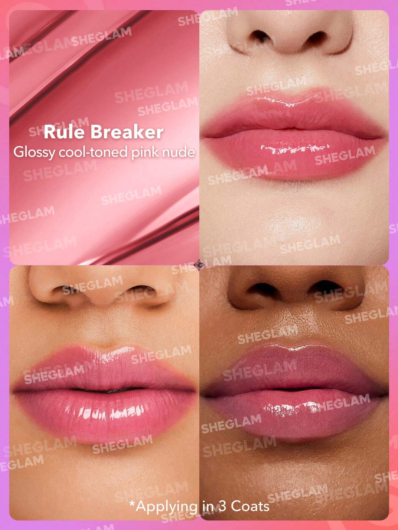 SHEGLAM Mirror Kiss High-Shine Lipstick-Rule Breaker