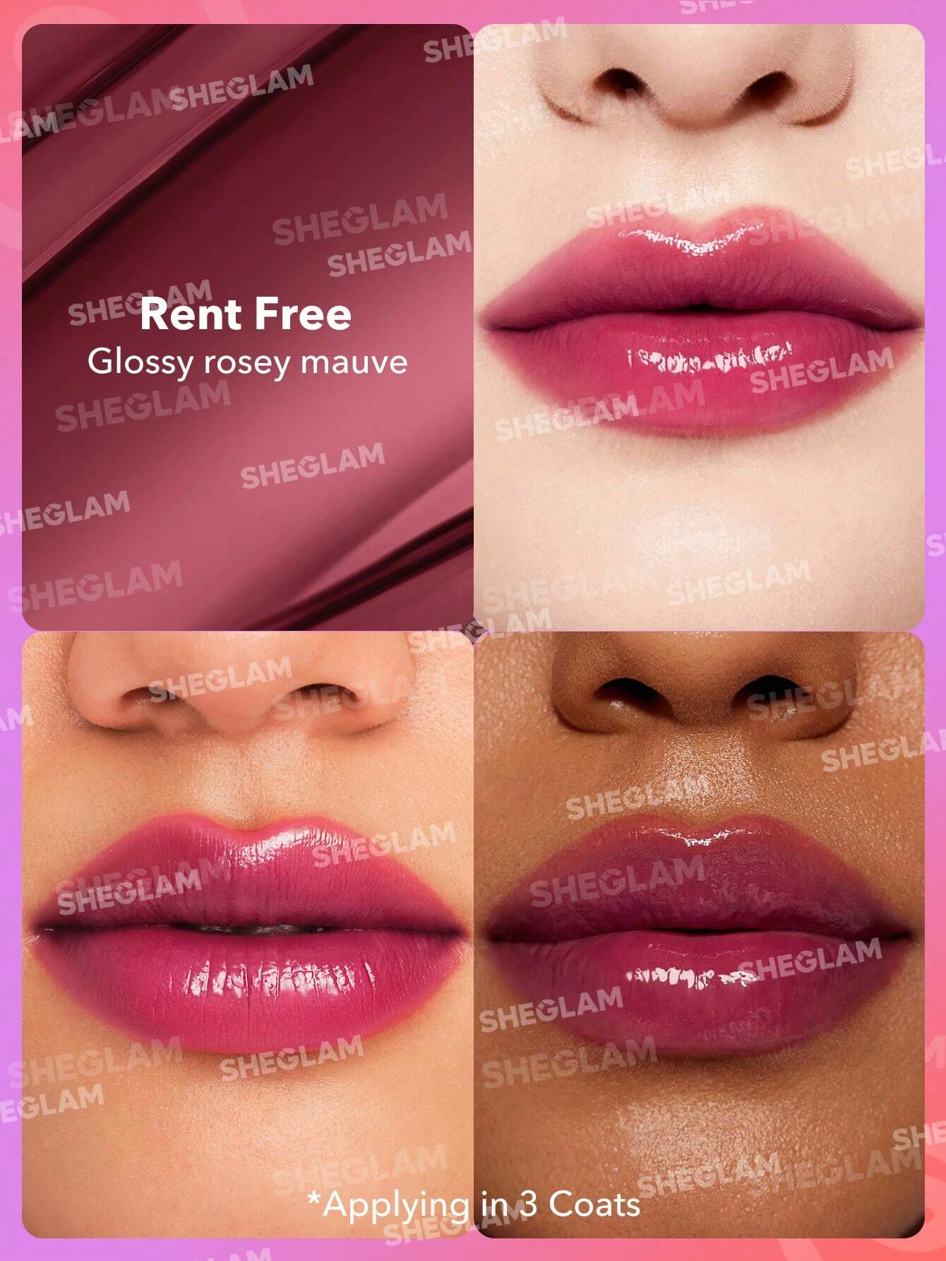 SHEGLAM Mirror Kiss High-Shine Lipstick-Rent Free