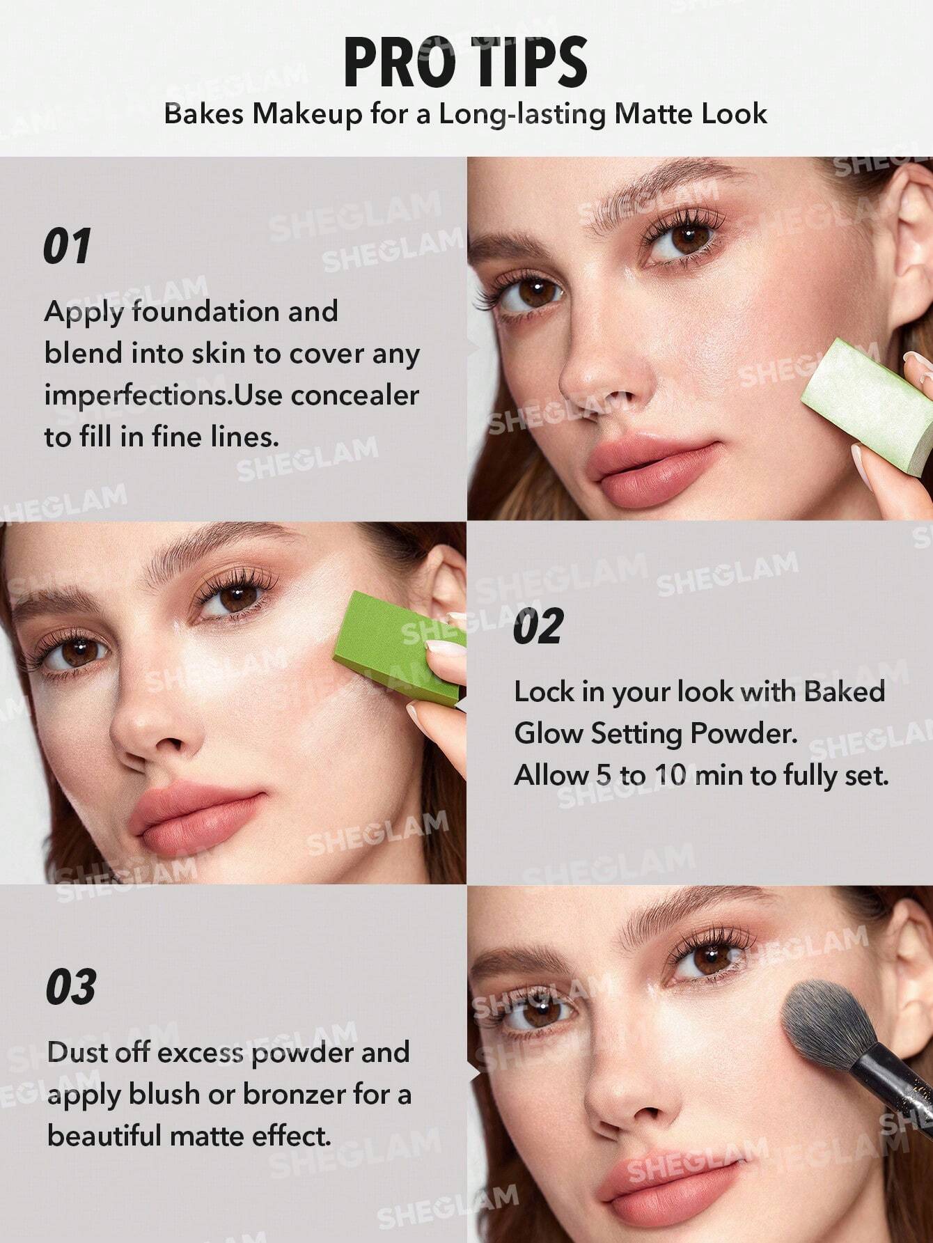 SHEGLAM Baked Glow Setting Powder-Light Pink