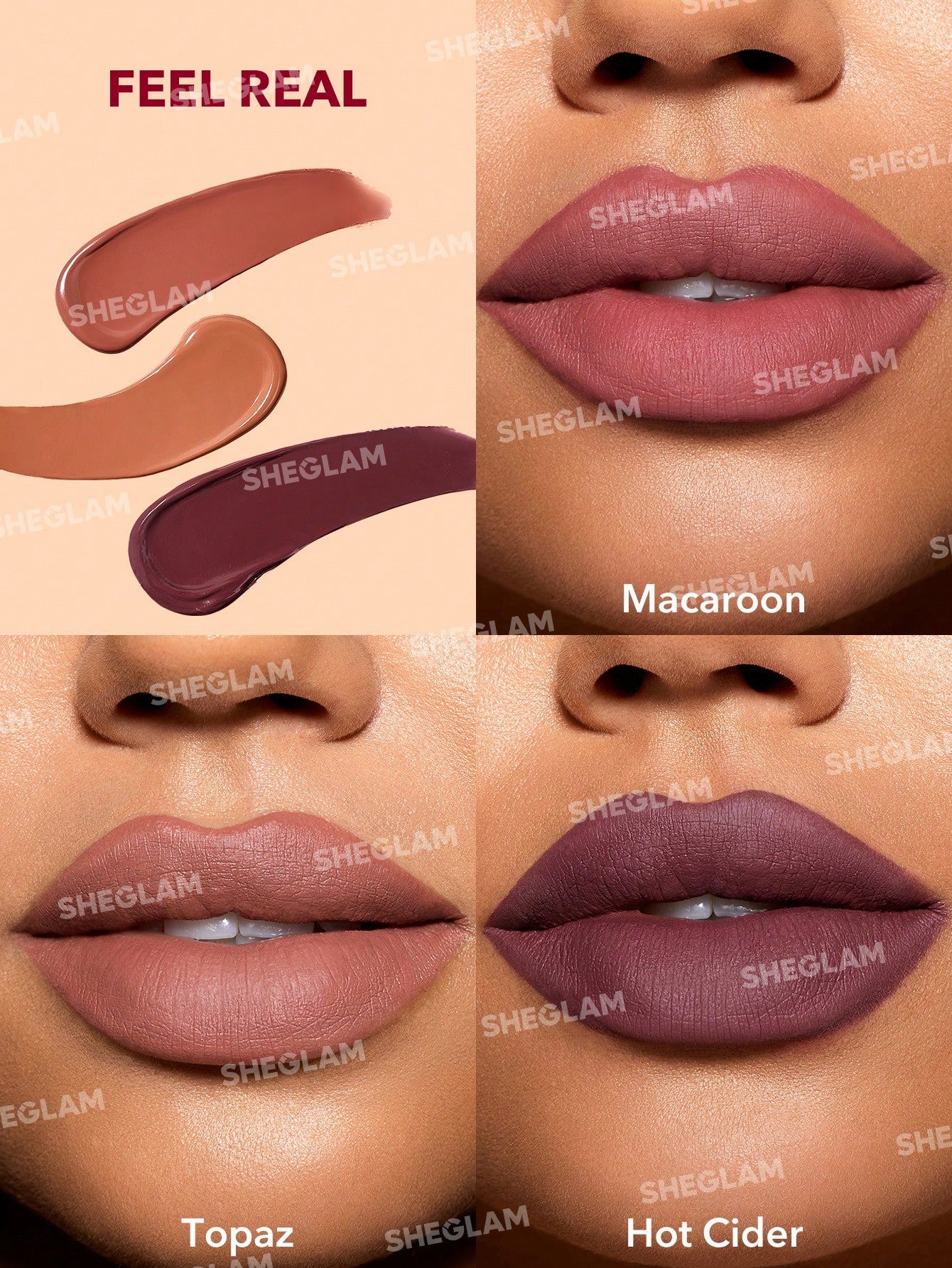 SHEGLAM Matte Allure Mini Liquid Lipstick Set - Feel Real