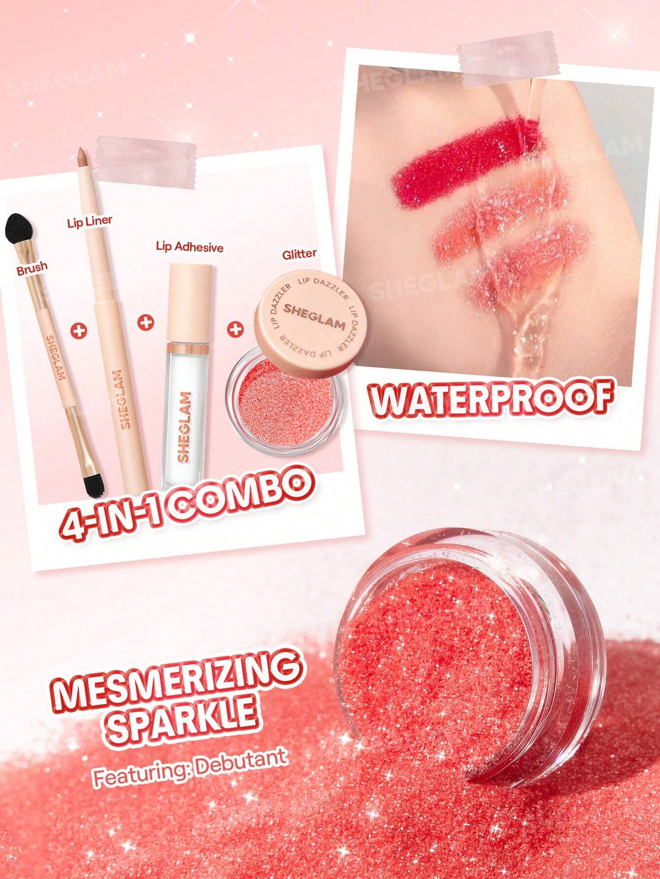 SHEGLAM Lip Dazzler Glitter Kit-Encore