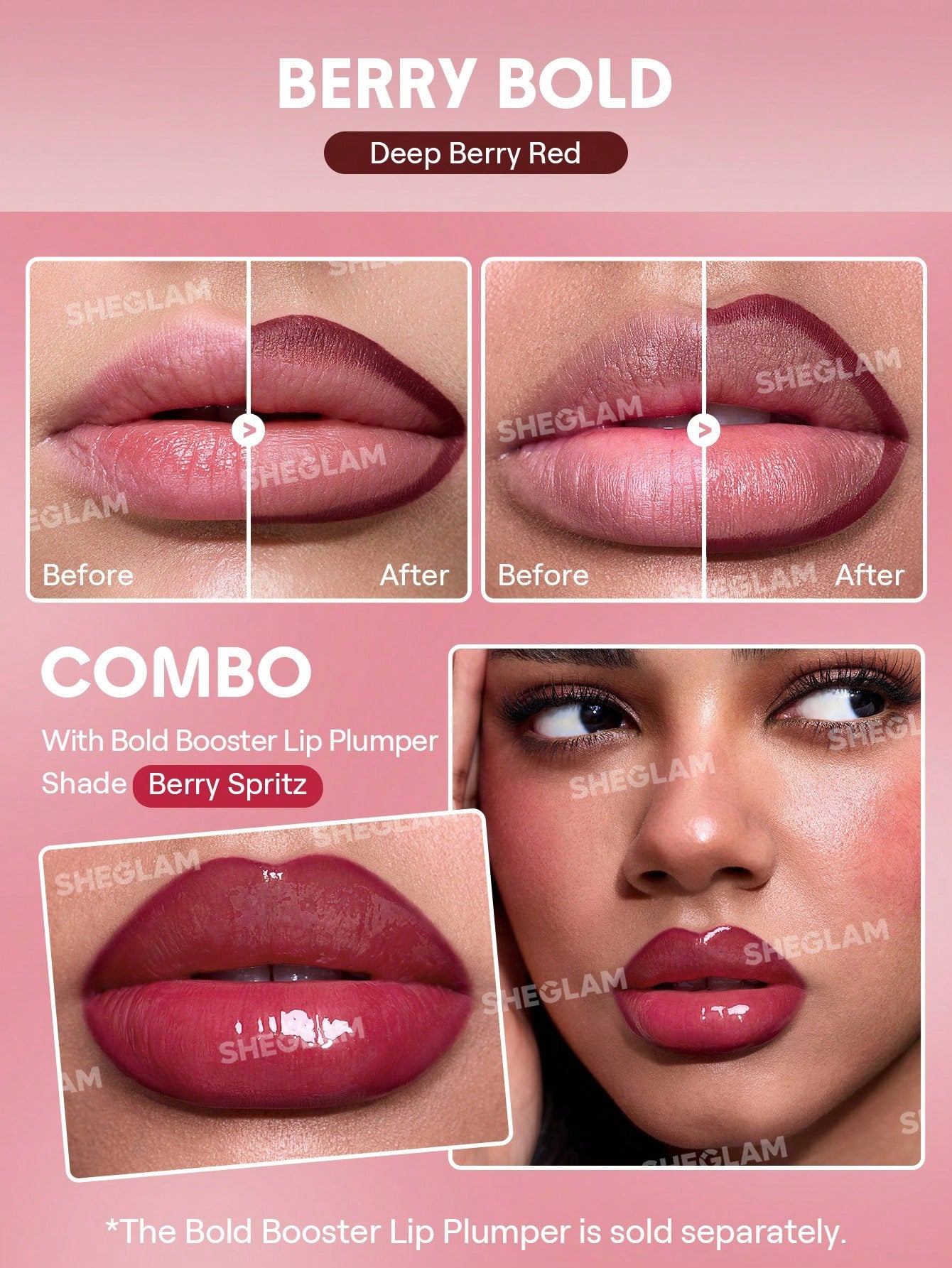 SHEGLAM Bold Booster Plumping Lip Liner-Berry Bold