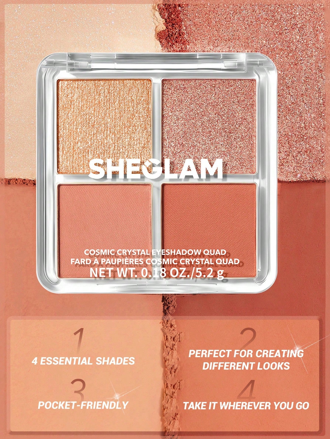 SHEGLAM Cosmic Crystal Eyeshadow Quad-Charm School