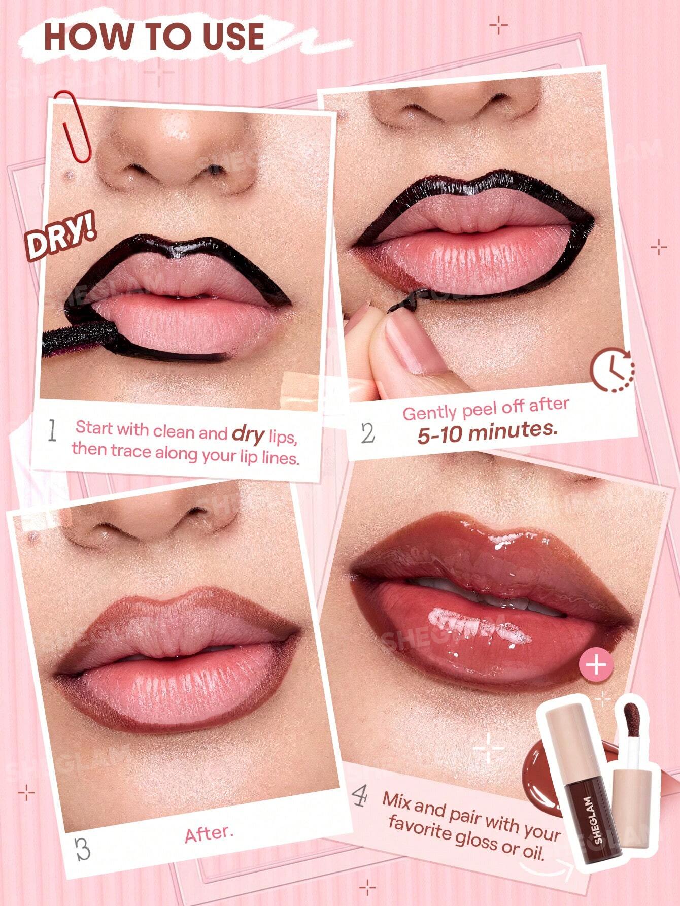 SHEGLAM Fall In Line Peel Off Lip Liner Stain-Cherry Bark