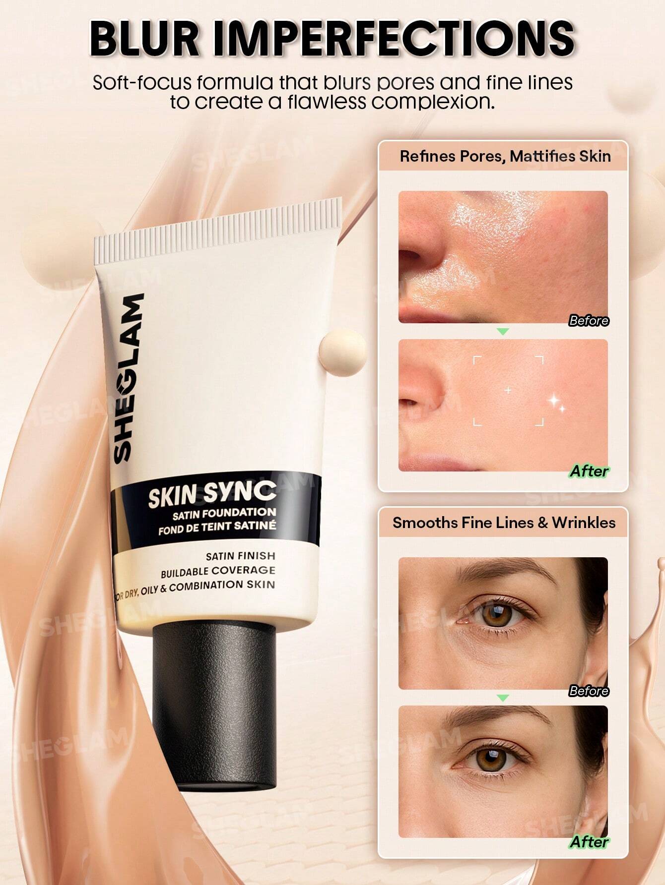 SHEGLAM Skin Sync Satin Foundation-Chantilly