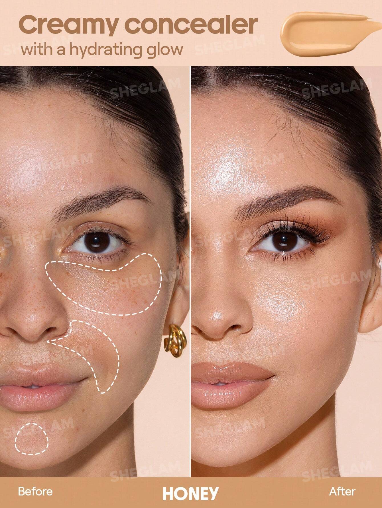 SHEGLAM Like Magic 12Hr Full Coverage Concealer-Honey