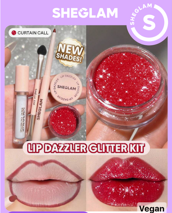 SHEGLAM Lip Dazzler Glitter Kit-Curtain Call