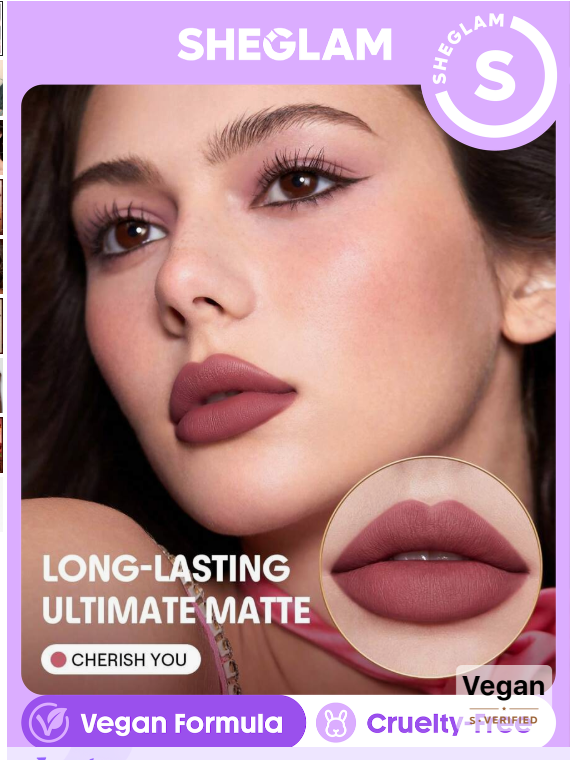 SHEGLAM Dynamatte Boom Long-Lasting Matte Lipstick-Cherish You (Ember Rose Ver.)