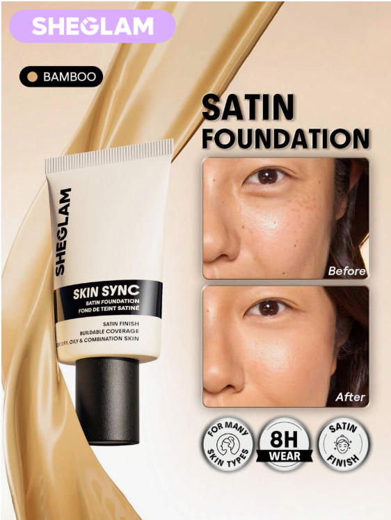 SHEGLAM Skin Sync Satin Foundation-Bamboo