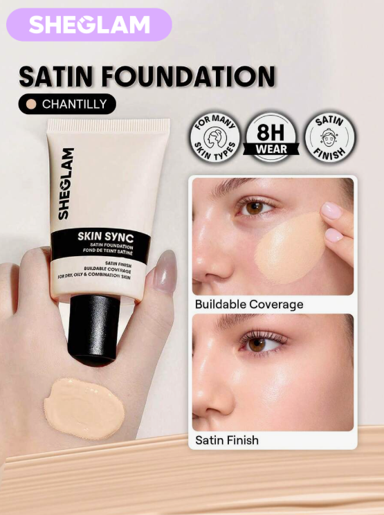 SHEGLAM Skin Sync Satin Foundation-Chantilly