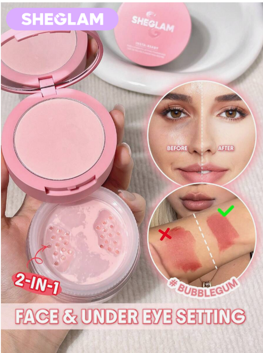 SHEGLAM Insta-Ready Face & Under Eye Setting Powder Duo-Bubblegum