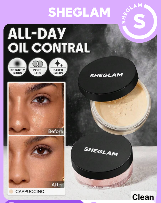 SHEGLAM Baked Glow Setting Powder-Cappuccino