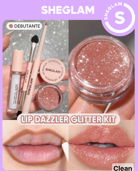 SHEGLAM Lip Dazzler Glitter Kit-Debutante