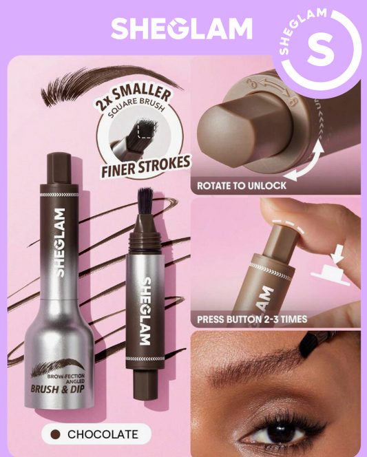 SHEGLAM Brow-Fection Angled Brush & Dip-Chocolate