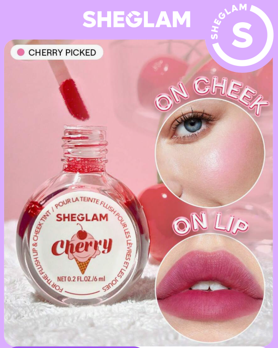SHEGLAM For The Flush Lip & Cheek Tint-Cherry Picked