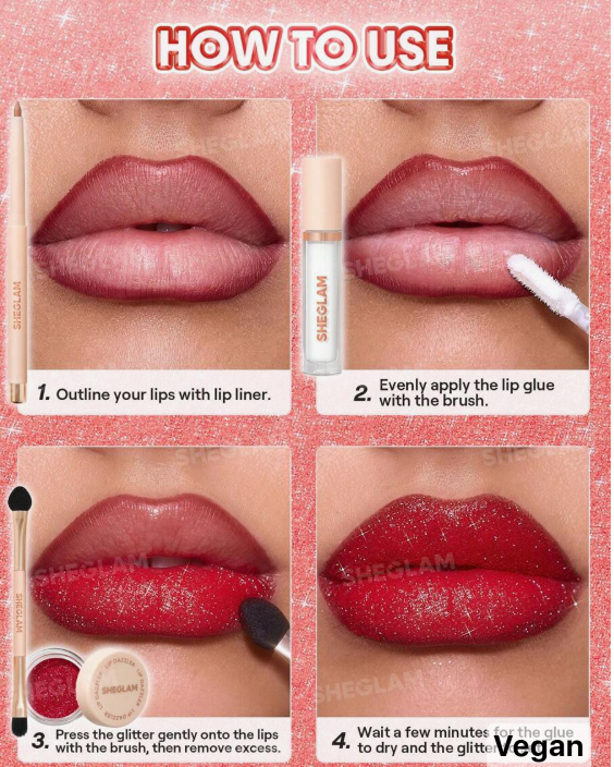 SHEGLAM Lip Dazzler Glitter Kit-Curtain Call