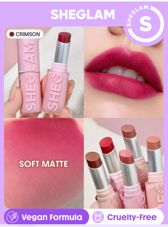 SHEGLAM Lip Veil Cushion Lightweight Lipstick-Crimson
