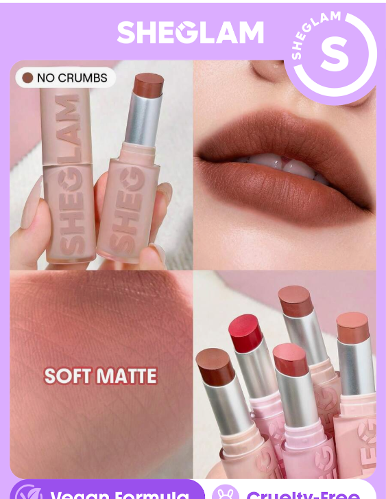 SHEGLAM Lip Veil Cushion Lightweight Lipstick-No Crumbs