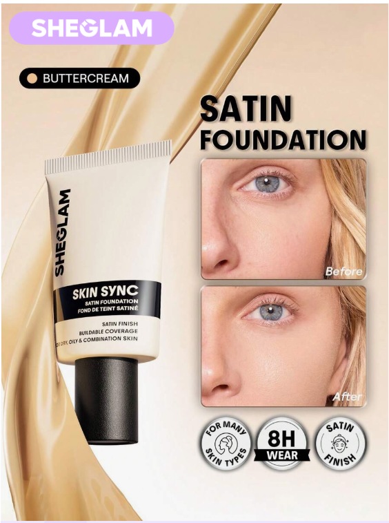 SHEGLAM Skin Sync Satin Foundation-Buttercream