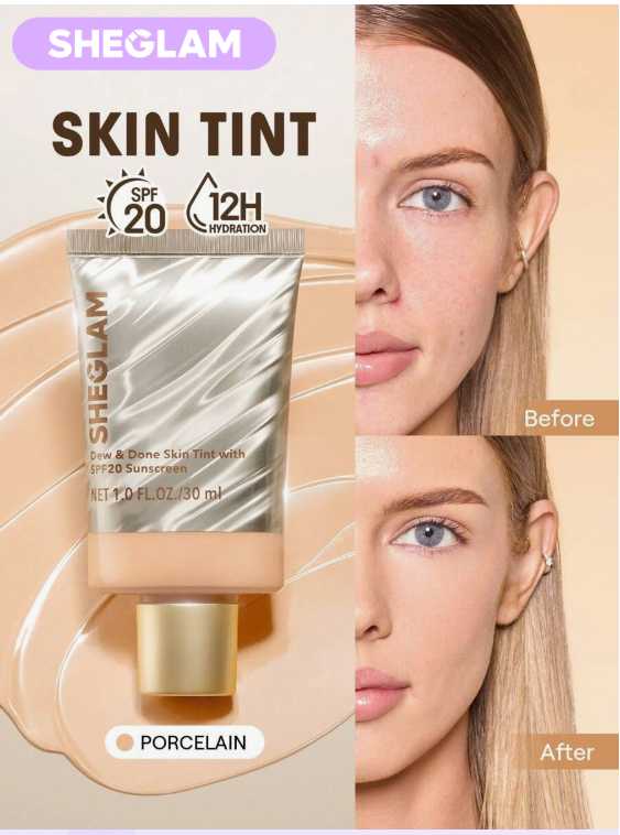 SHEGLAM Dew & Done Skin Tint With Spf20-Porcelain
